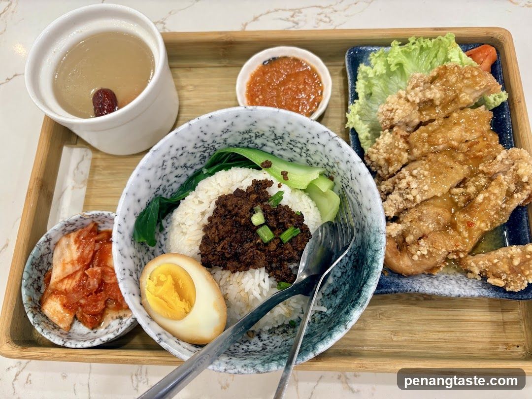 Meal Tray with Rice Bowl and Side Dishes