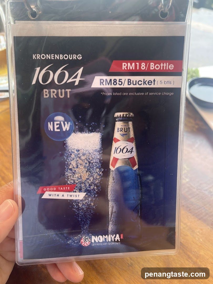 Kronenbourg 1664 Brut Beverage Menu Card