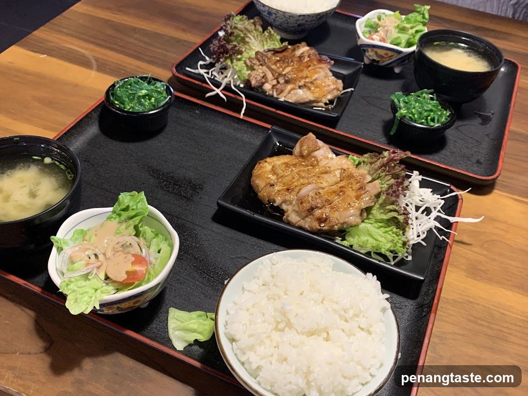 Japanese meal served on trays