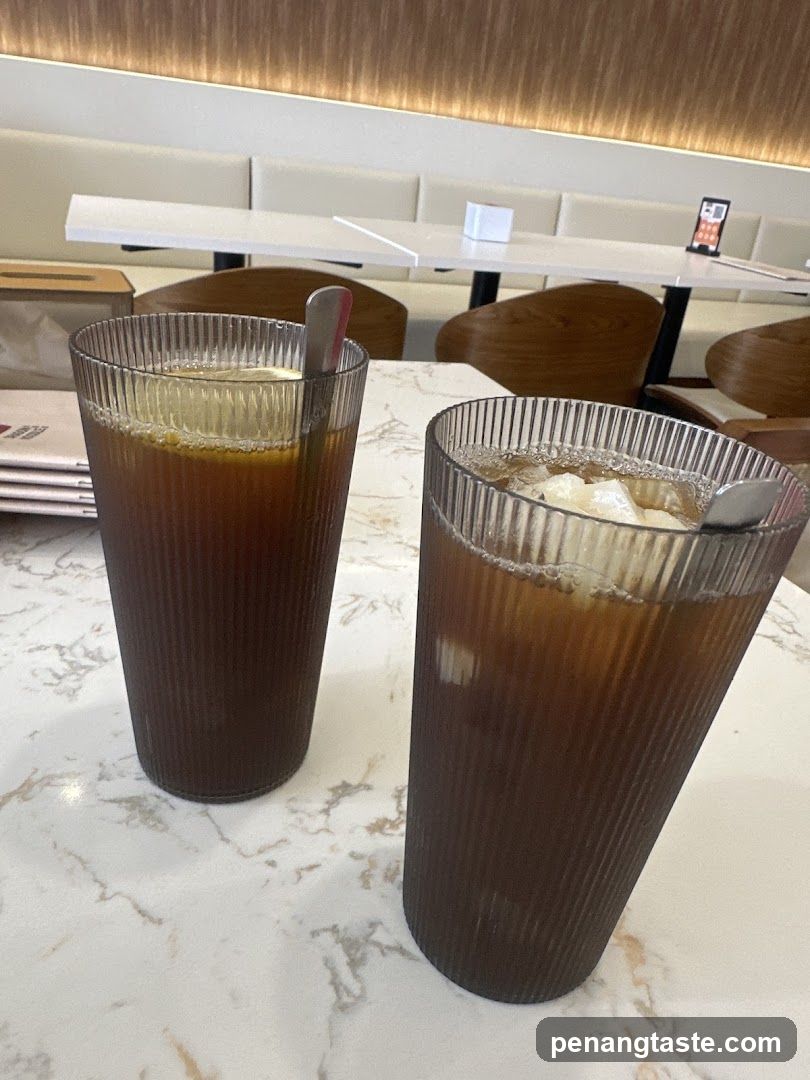 Coffee Drinks at a Café Interior