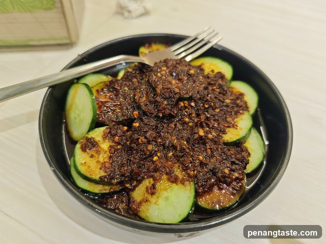 Cucumber dish with chili sauce