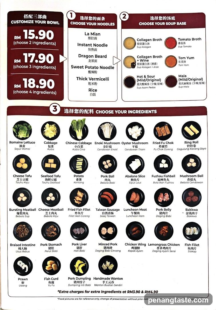 Customize Your Bowl Menu