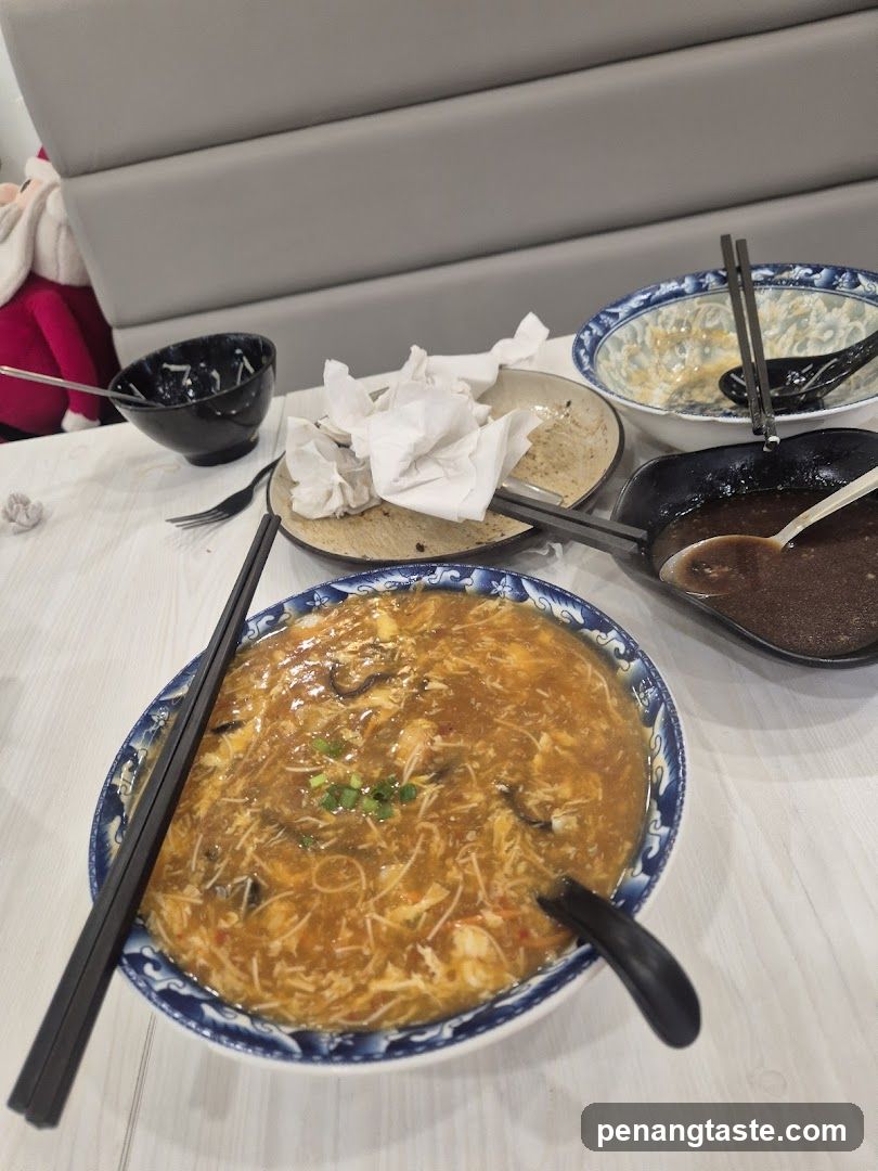 Dining Table with Food Remnants