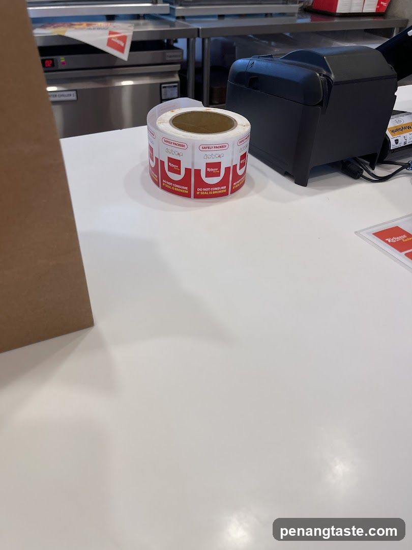 Counter Area with Label Roll and Printer