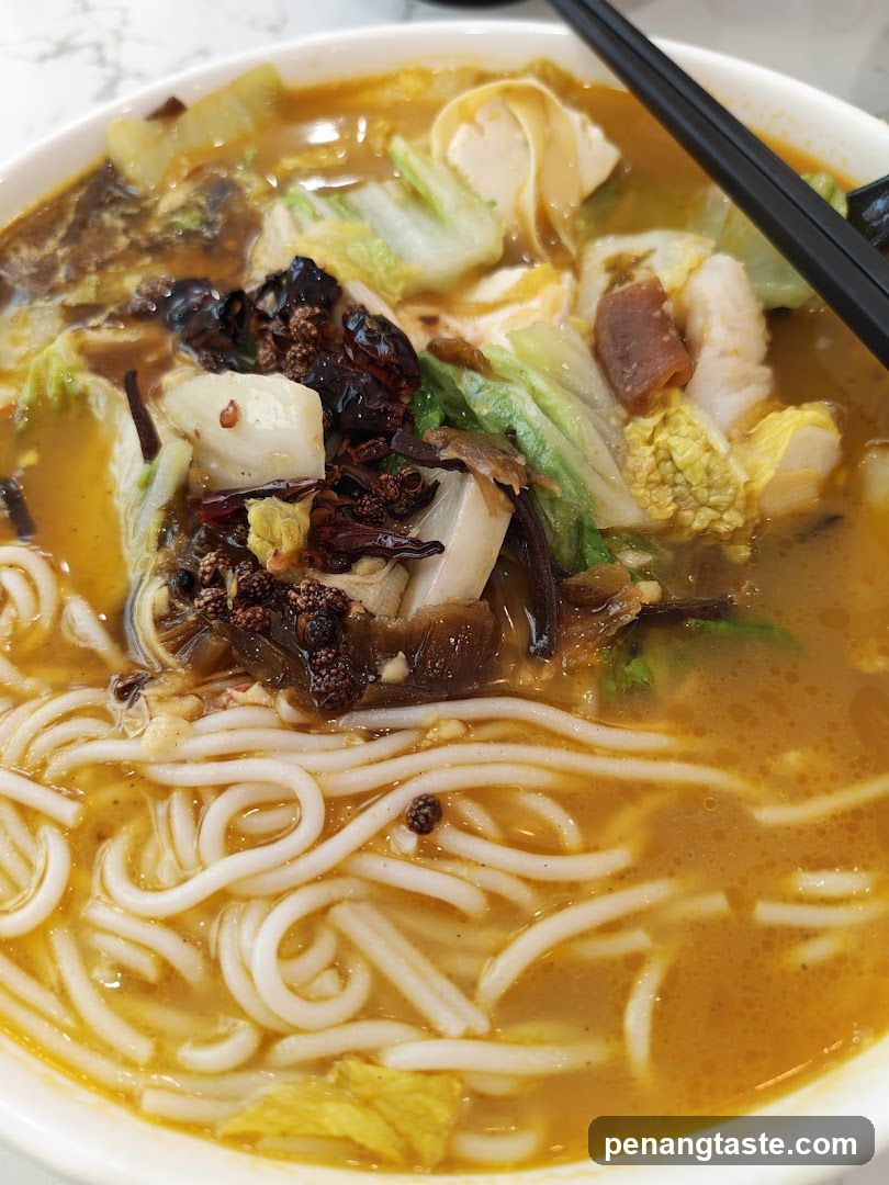 Close-up of noodle soup