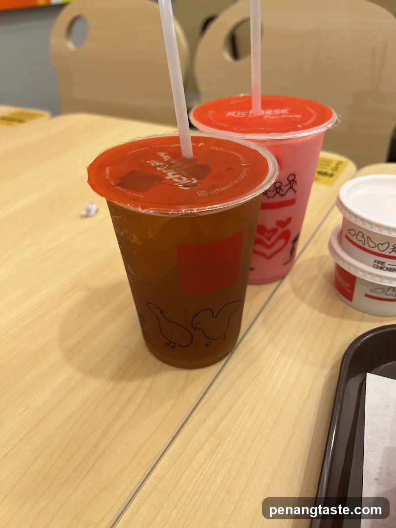 Richese beverages at counter