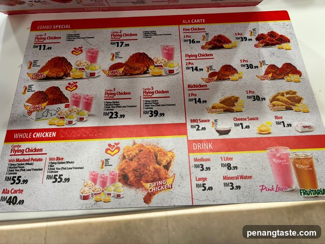 Flying Chicken Menu