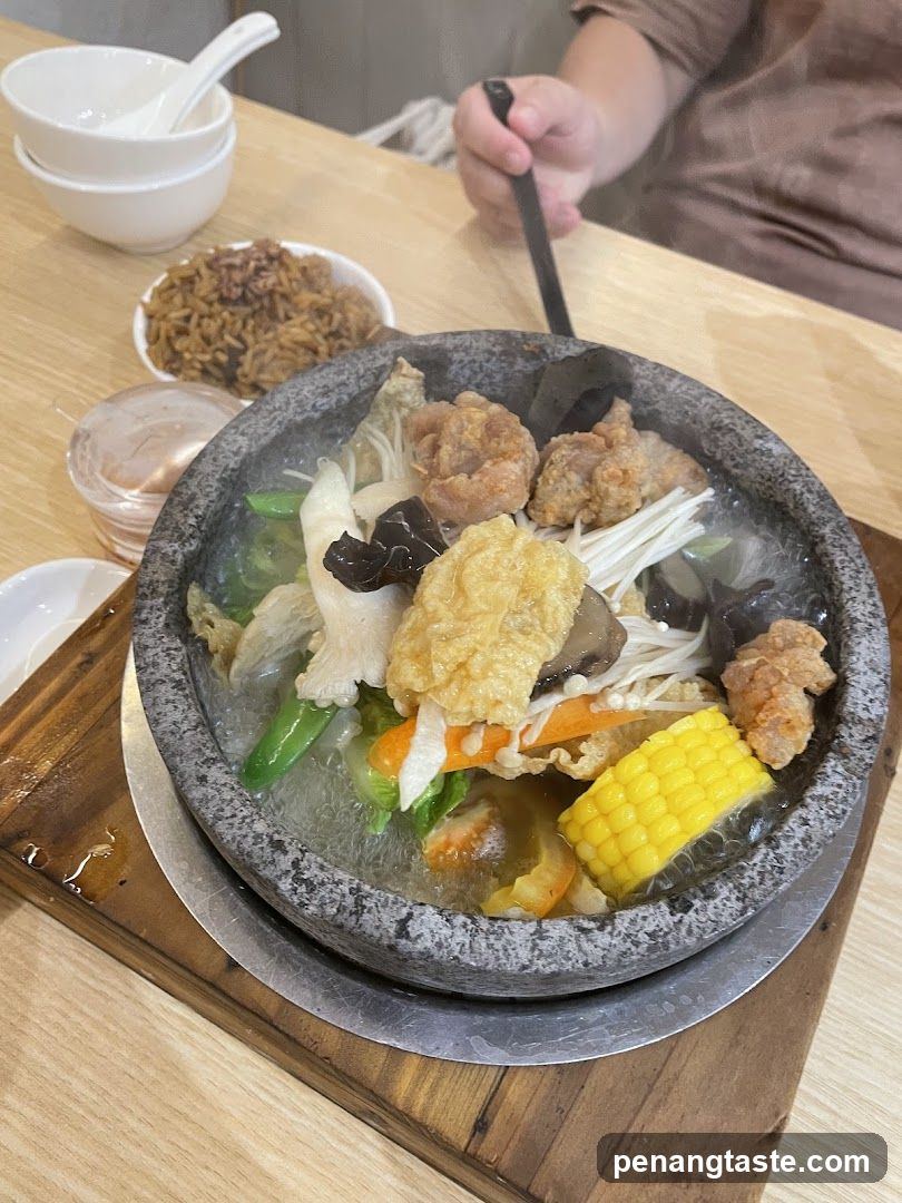 Dining Table with Stone Pot Dish