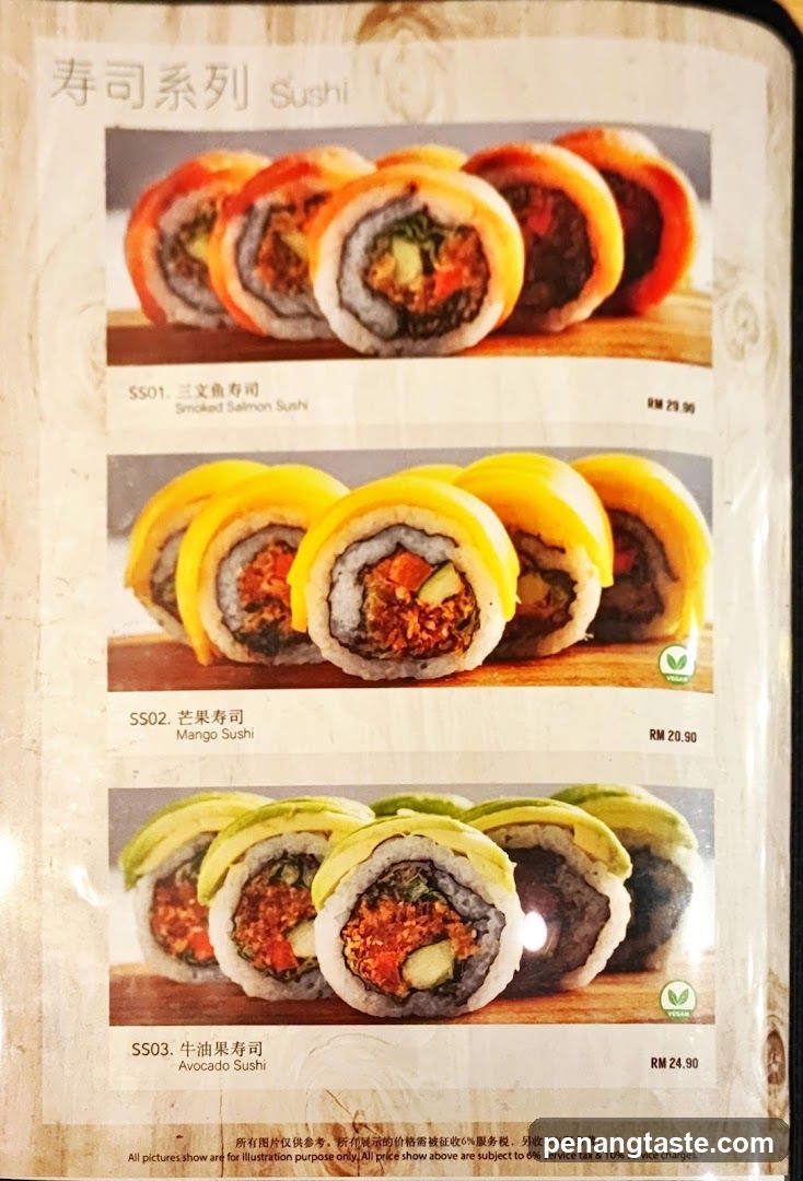 Sushi Menu Section