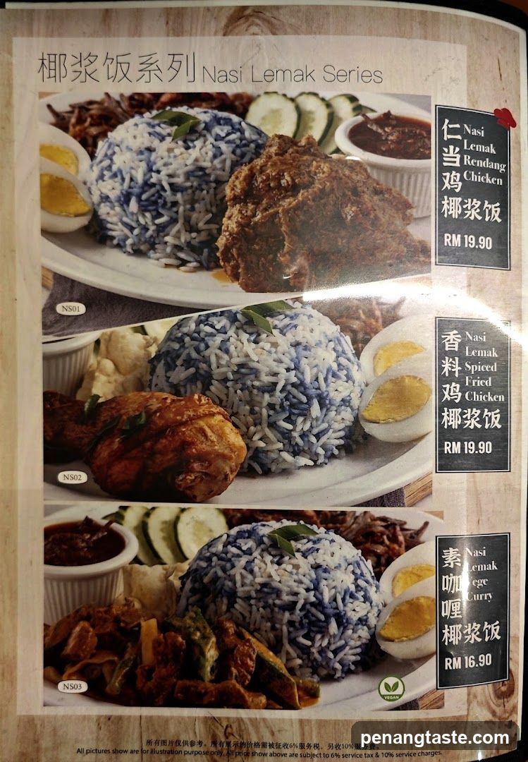 Nasi Lemak Series Menu