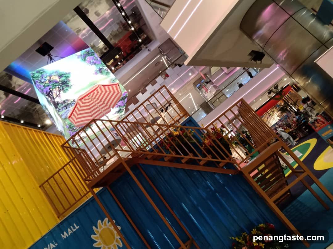 Mall Interior with Staircase and Display