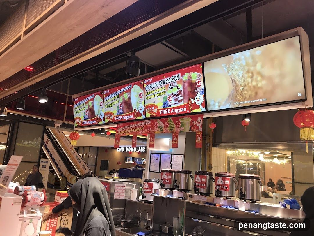 Food Stall Interior with Digital Screens