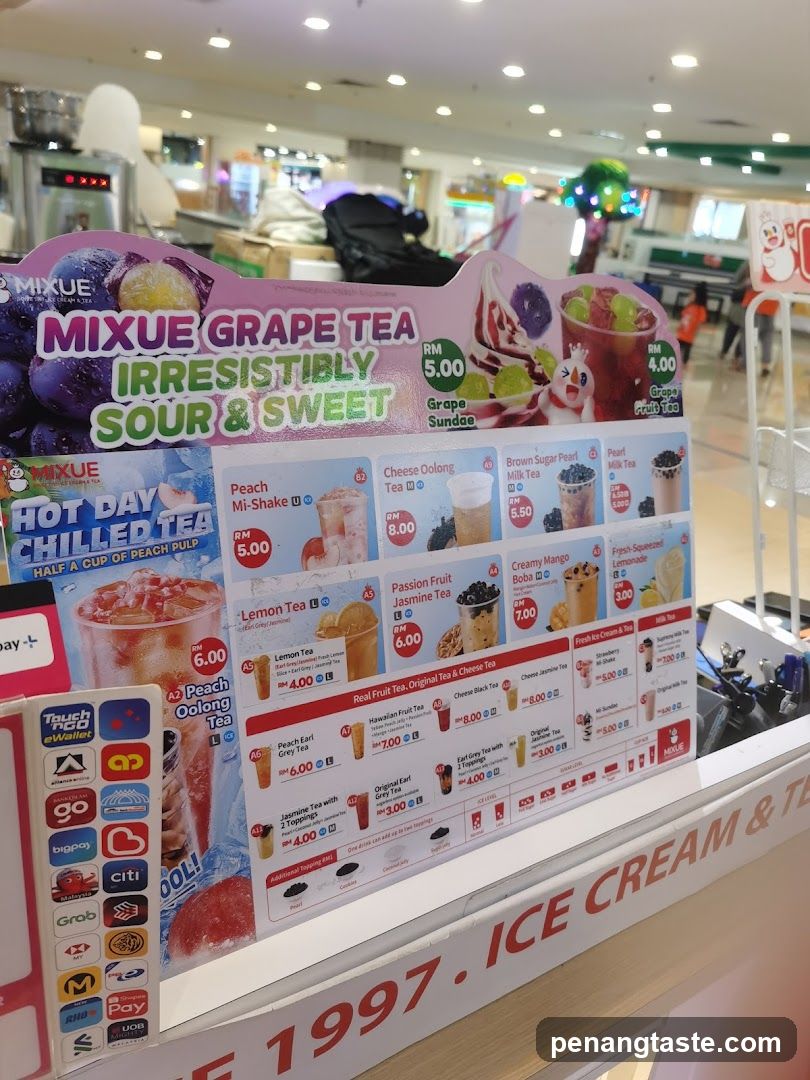 Mixue Grape Tea Menu Board