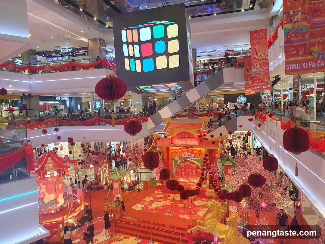 Shopping Mall Interior with Lunar New Year Decorations