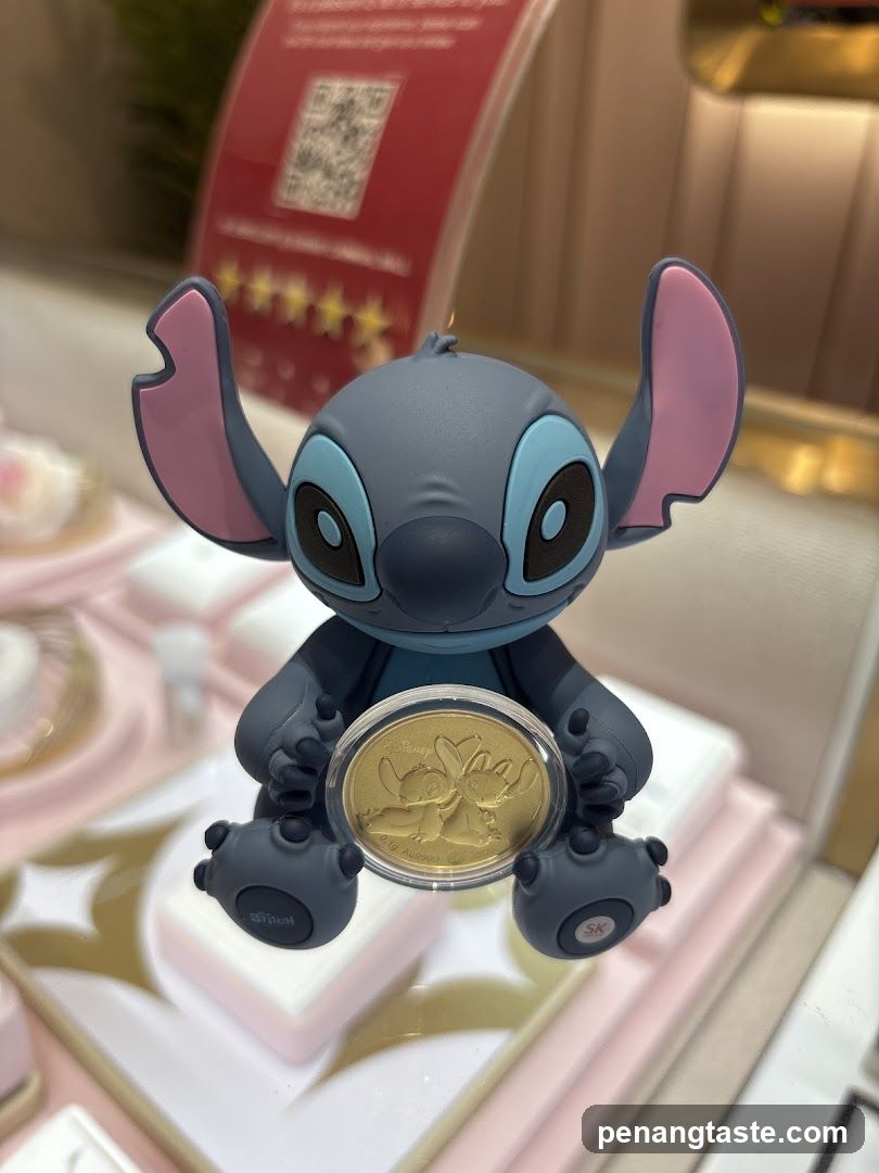 Stitch-themed merchandise display