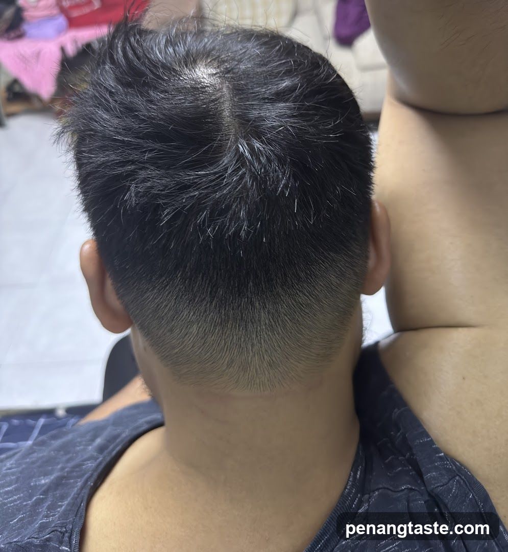 Back of a person's head after haircut