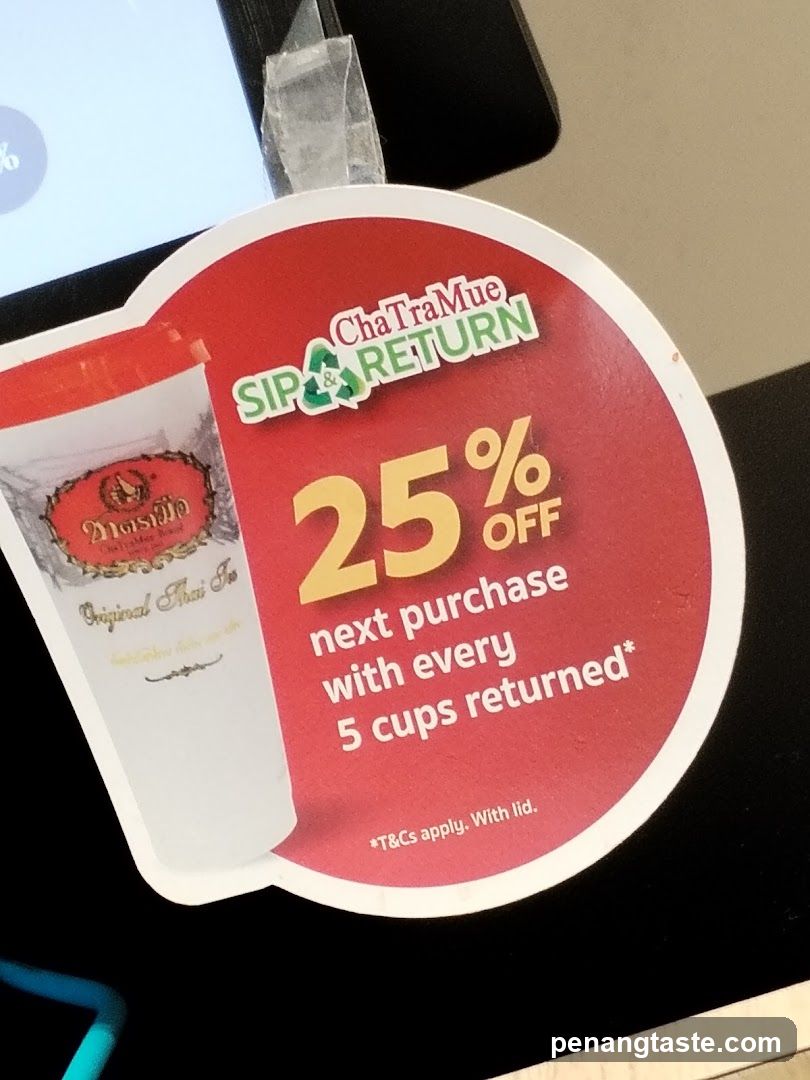ChaTraMue SIP & RETURN promotional sign