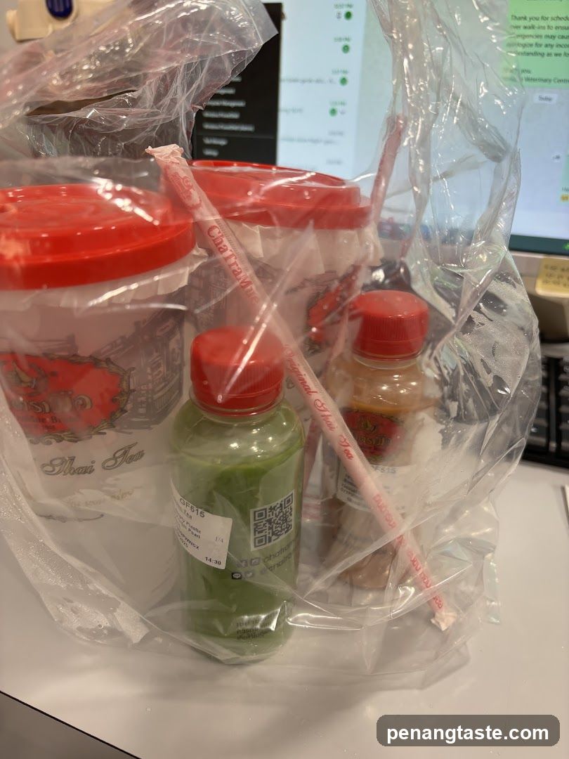 Packaged beverages in plastic bag