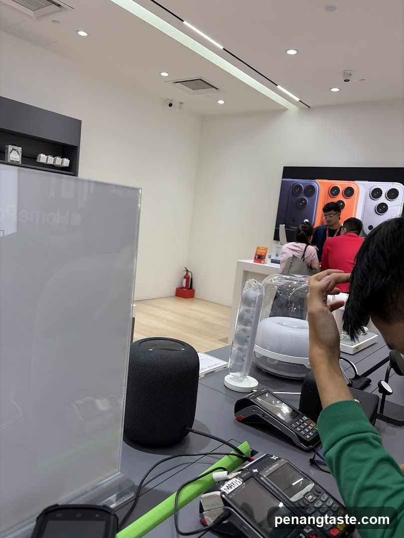 Interior of electronics store