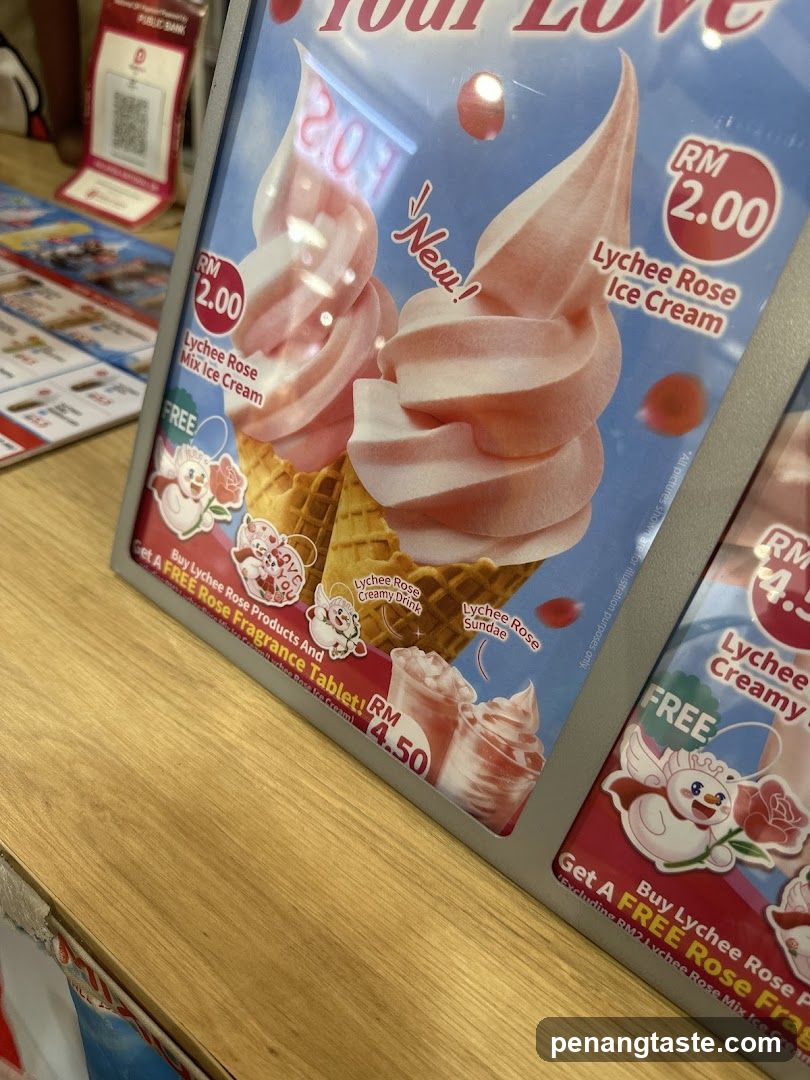 Lychee Rose Ice Cream Promotion Display