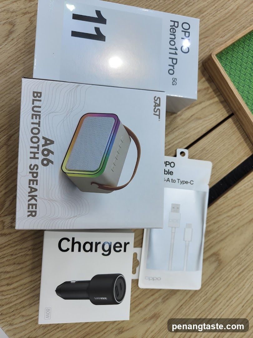 Electronics Packaging on Wooden Surface