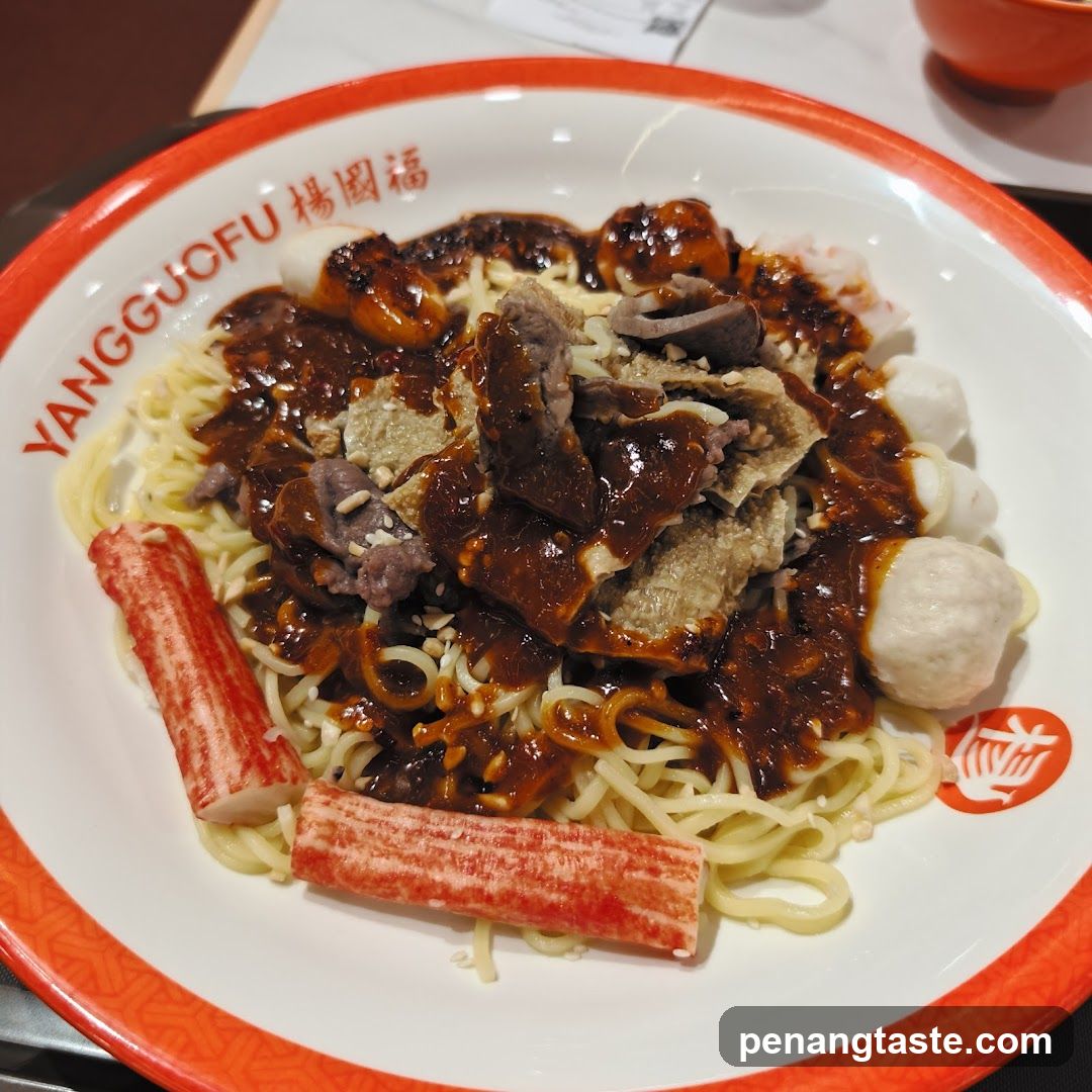 Noodle Dish with Sauce and Toppings