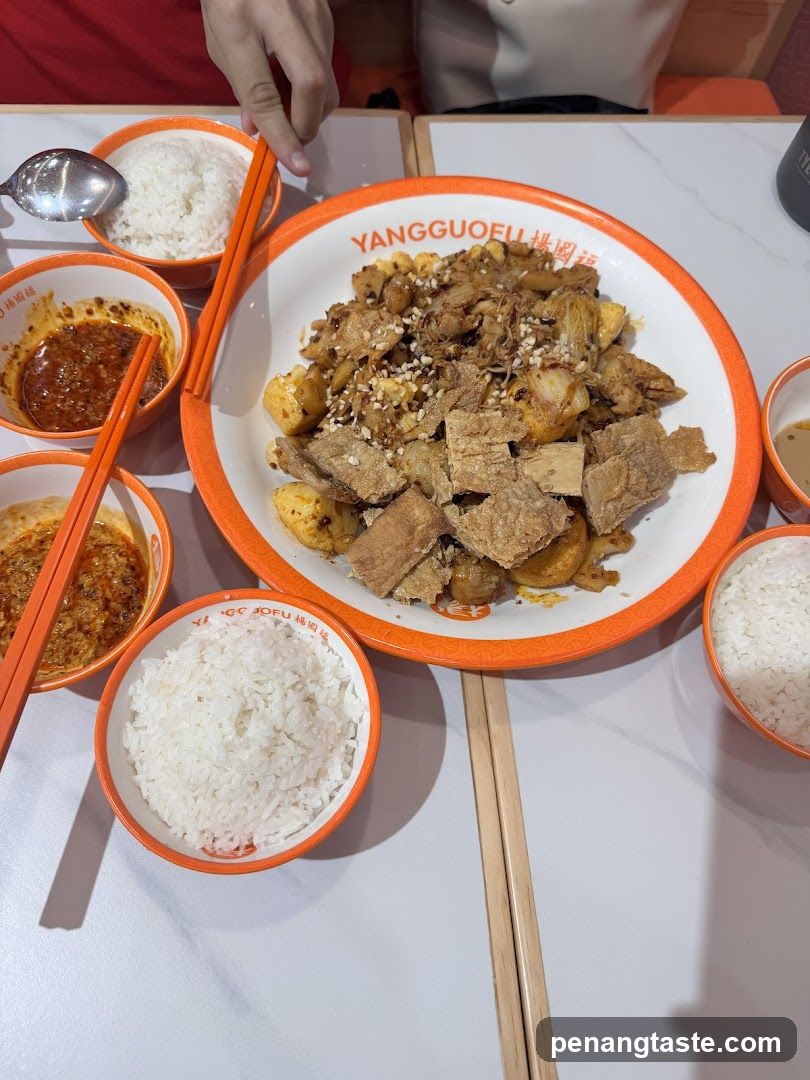 Dining table with food and utensils