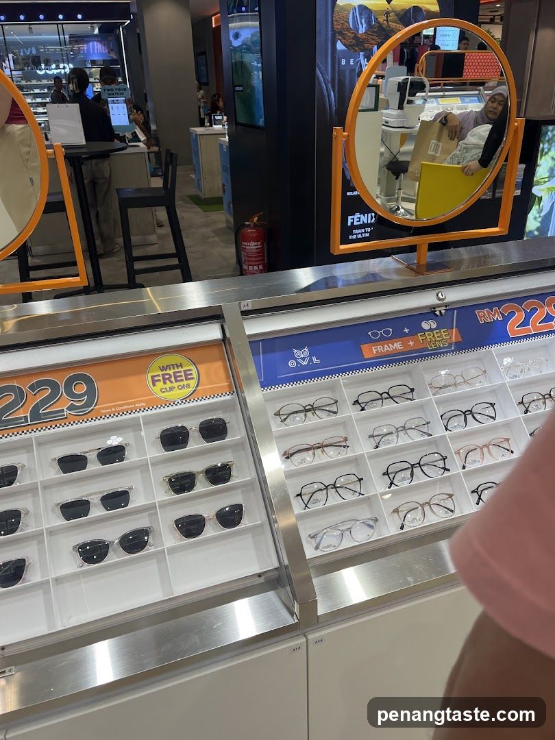 Eyewear Display in Retail Store