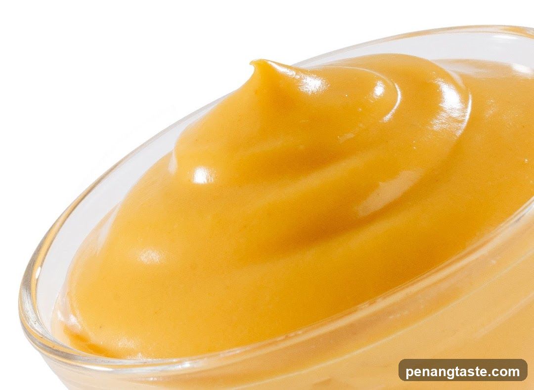 Yellow Sauce in Glass Bowl
