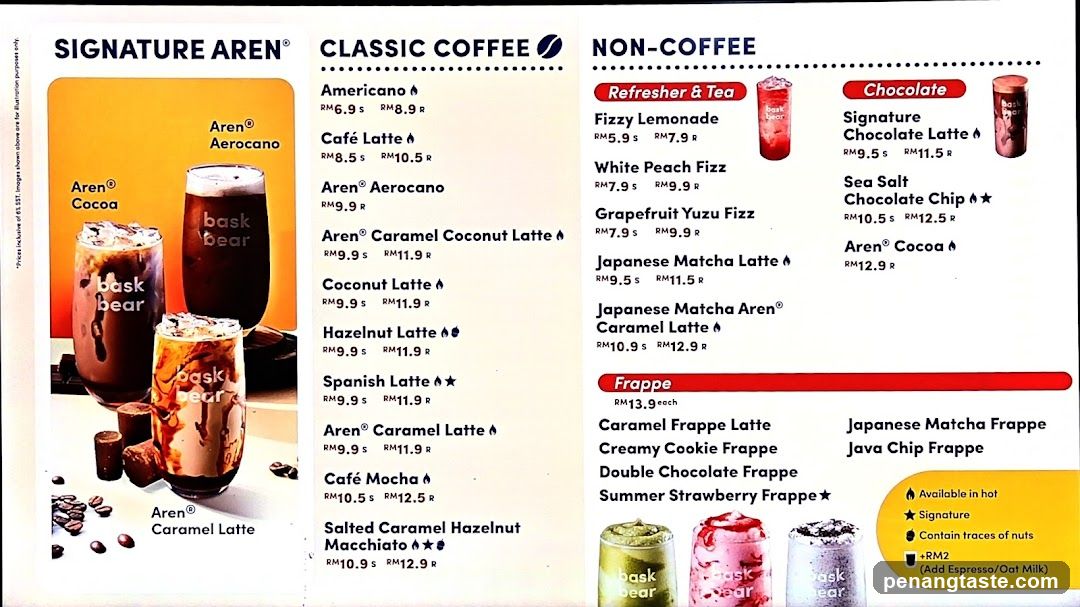 Bask Bear Menu