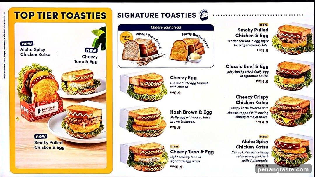 Bask Bear Toasties Menu