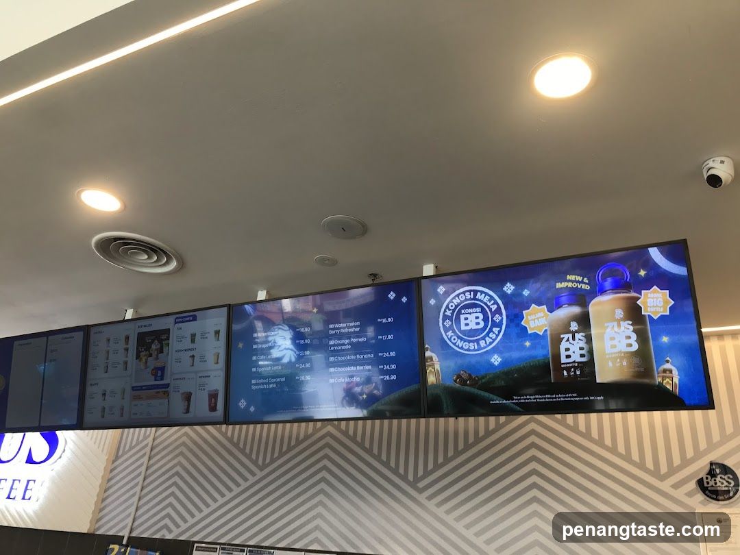 Digital Menu Board at Beverage Shop