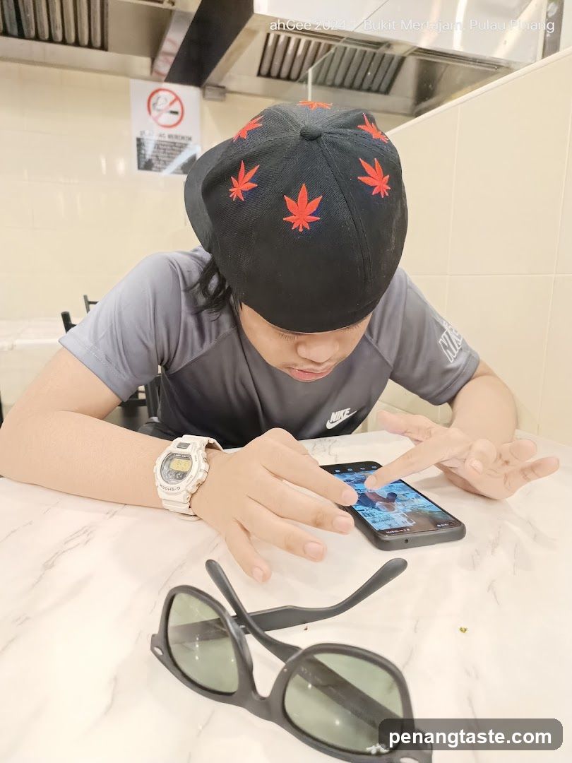 Person at dining table