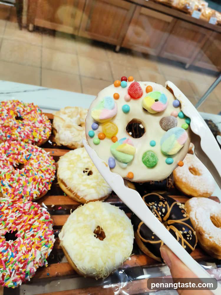Donut Display in Bakery