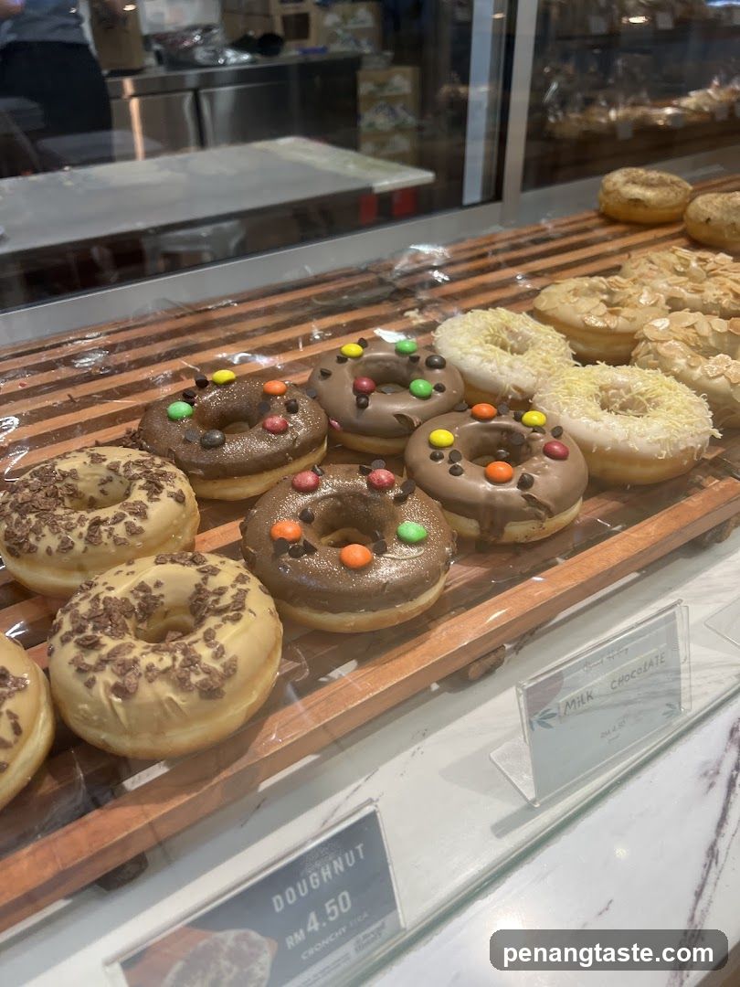 Donut Display in Bakery