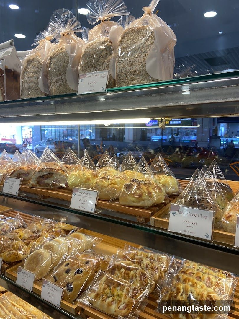 Bread display in bakery