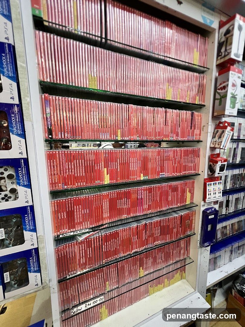 Store Interior with Game Shelves