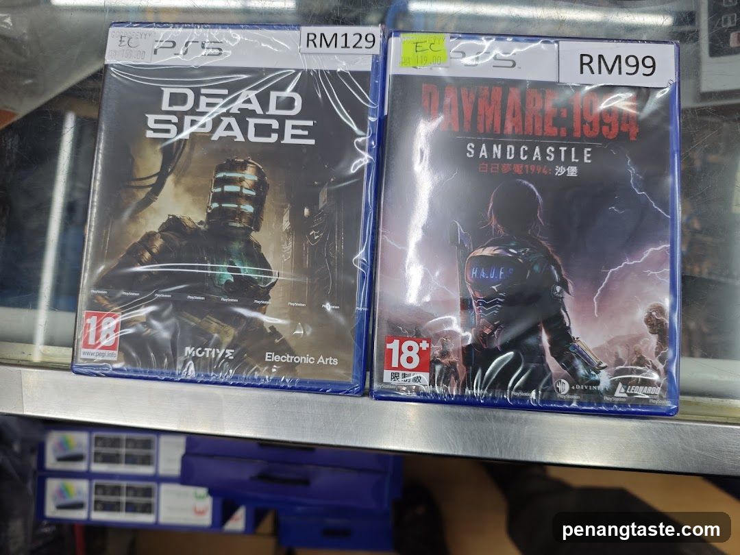 PS5 Game Cases on Display Shelf