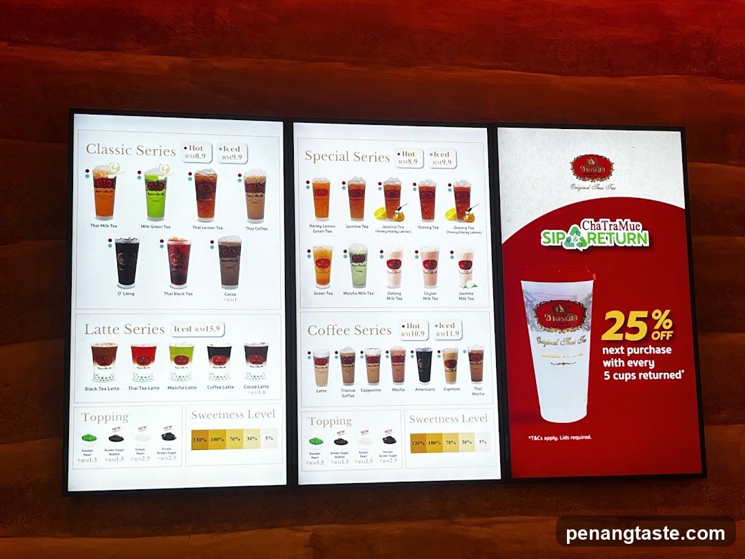 ChaTraMue Menu Board