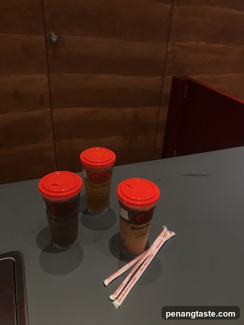 Three beverages on table