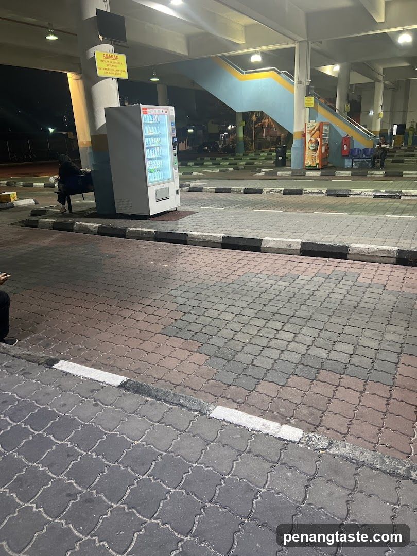Outdoor Area at Night with Vending Machines