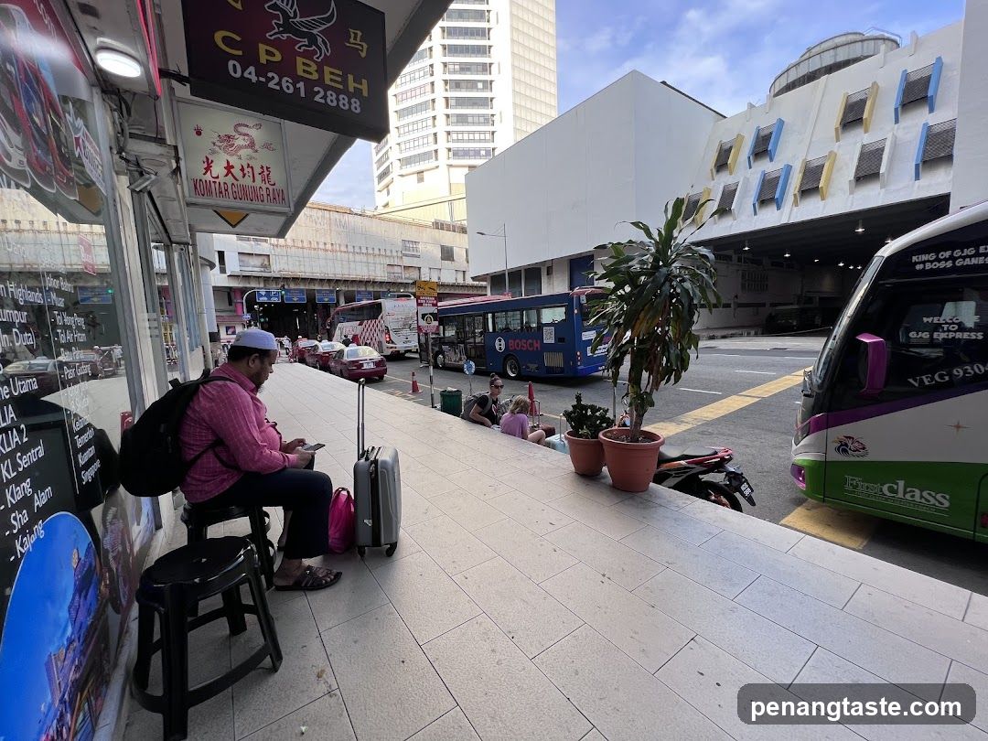 Street scene at bus terminal area