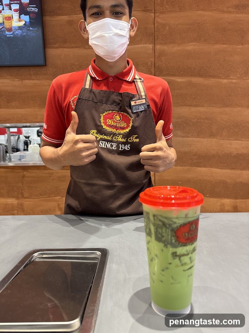 Staff at Thai tea shop