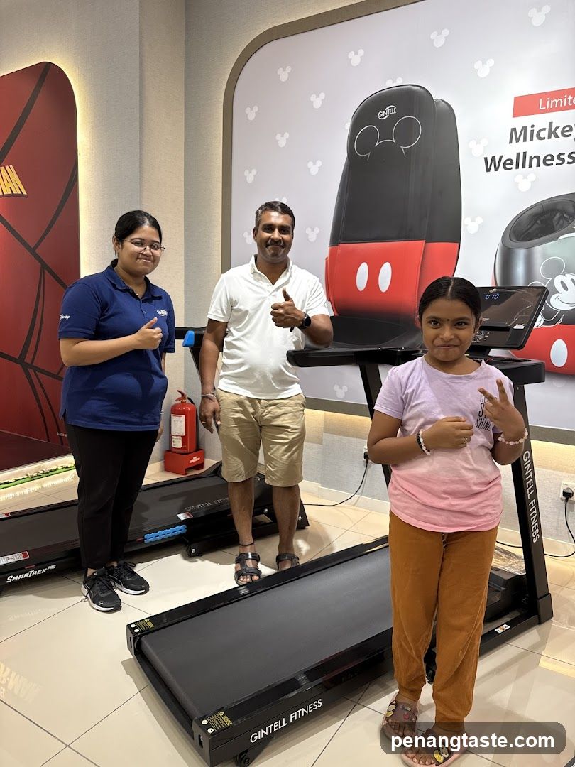 Inside a fitness store with Mickey Mouse theme