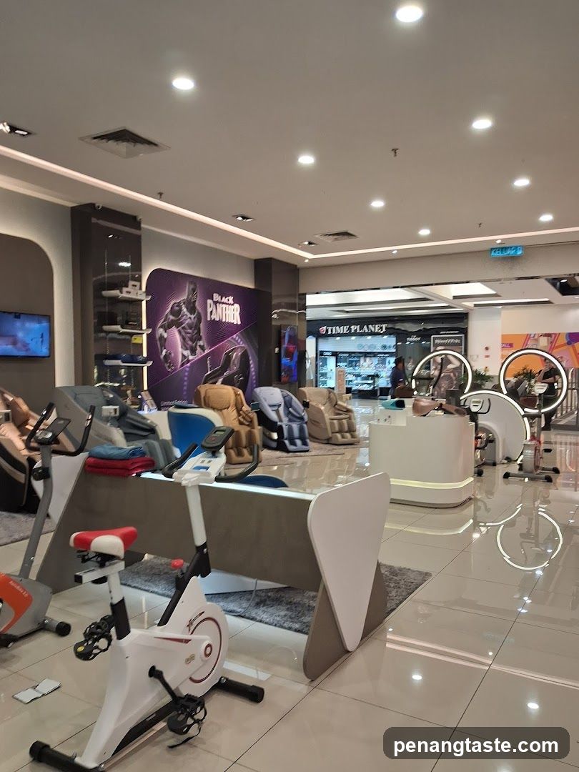 Interior of a shopping mall retail space
