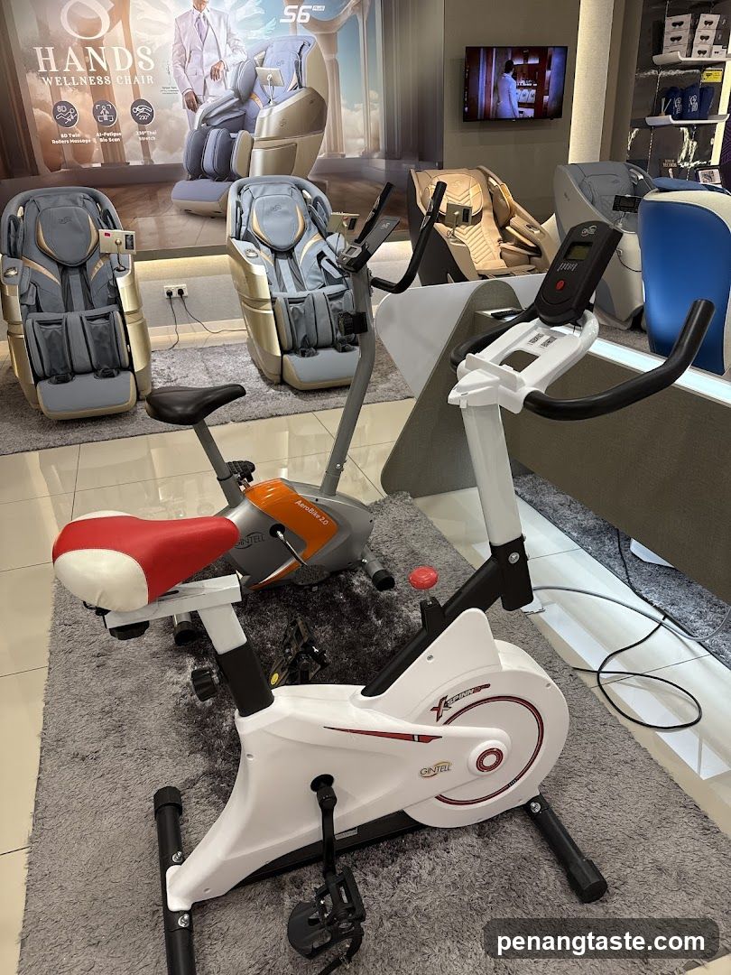 Interior of fitness equipment showroom