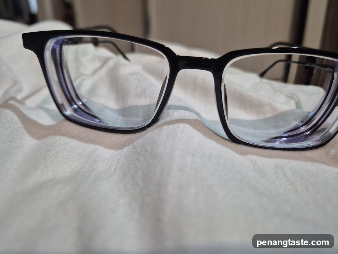 Glasses on fabric
