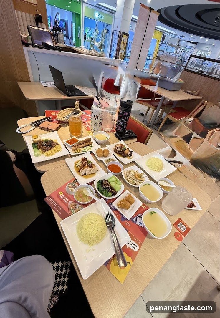 Restaurant Interior with Food Spread