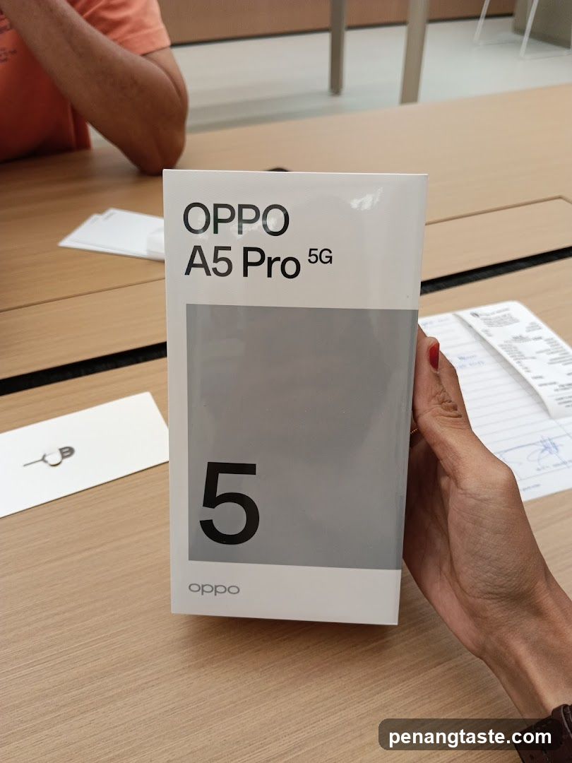 Oppo A5 Pro 5G Box Held in Store
