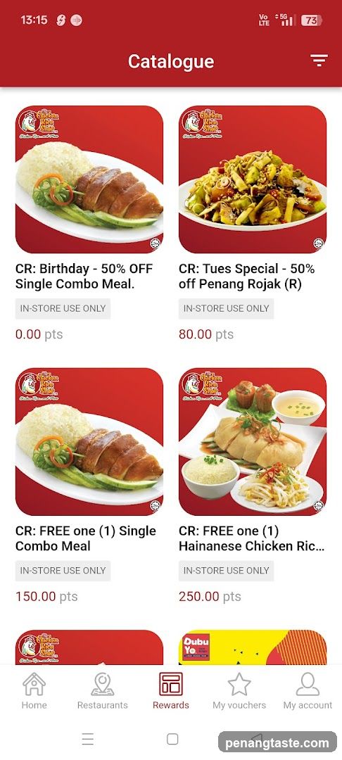 Catalogue Menu